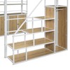 PAGED Full Size Loft Bed Simple Modern Pine Bed Frame with Desk, Shelves, Storage Stair and Guardrail for Bedroom - 4 of 4