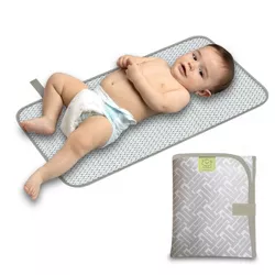 KeaBabies Portable Diaper Changing Pad, Waterproof Foldable Baby Changing Mat, Travel Diaper Change Mat (Gray Mod)