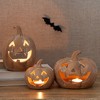 Transpac T/C Pumpkin Candle Holder Set of 3 for Halloween Decorative Candle Holders Perfect for Fall Decor - 3 of 4