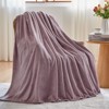 Aoibox Super Soft Light Purple Flannel Fleece Throw Blanket with Leaves Pattern for All Season Use, Premium Silky and Lightweight - 4 of 4