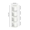 FurnitureR 360° Rotating Bookcase, 4-Tier Spinning Corner Book Shelf, Display Organizer for Small Space, Storage Rack for Office, Living Room, White - 3 of 4