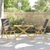 Garden Table Natural Bamboo 43.3 in x 21.7 in x 29.5 in Foldable - 3 of 4