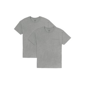 Fruit Of The Loom Mens Eversoft Short Sleeve Pocket T-Shirt Extended Sizes 2 Pack - 1 of 3