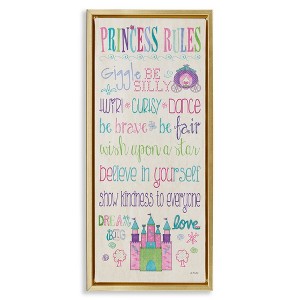 Stupell Industries Princess Rules With Castle & Carriage, 15" x 31" - 1 of 4