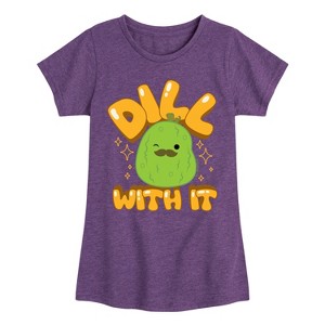 Girls' - Squishmallows - Dill With It Charles Pickle Fitted Short Sleeve Graphic T-Shirt - 1 of 4