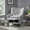 NicBex Fabric Push Back Recliner Chair,Light Gray Wingback Armchair with Rivet Detailing, Upholstered Chesterfield Sofa Chair - 3 of 4