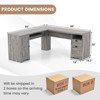 Costway L-Shaped Corner Computer Desk Writing Table Study Workstation w/ Drawers Storage - 3 of 4