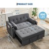 Beige 3-in-1 Convertible Sleeper Sofa Bed with Pull-Out Bed Corduroy Futon with Adjustable Backrest - 3 of 4