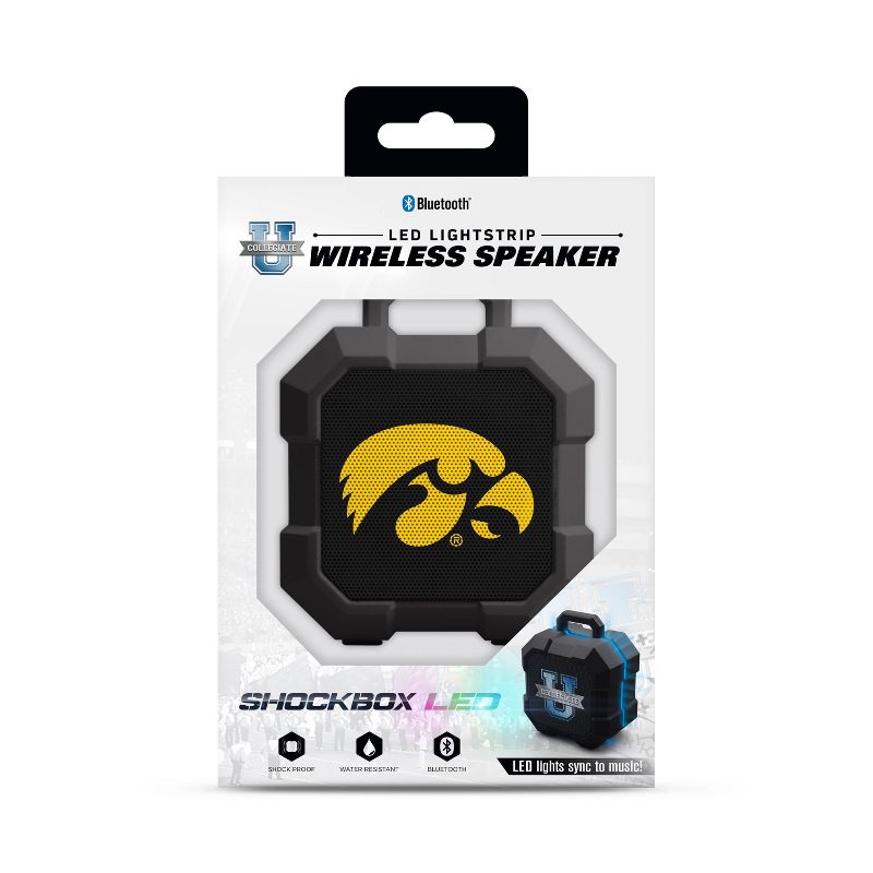 NCAA Iowa Hawkeyes LED Shock Box Bluetooth Speaker, 3 of 5