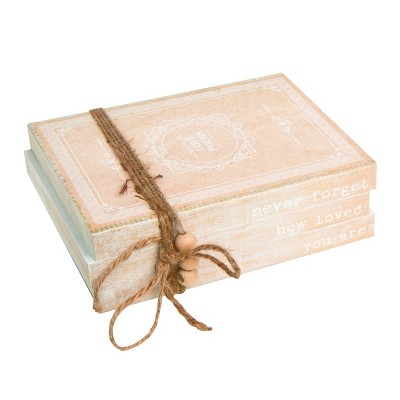 VIP Wood 10 in. White Poems Book Stacks