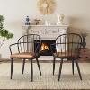 Christopher Knight Home Drats Modern Faux Leather Dining Chairs with Metal Legs(Set of 2), Brown/Black - 2 of 4