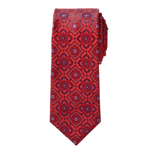 Extra Long Sized Necktie in Dark Blue and Red