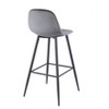 Hybition Bar Height Bar Stool with Back Stools ,Metal Legs and Footrest, Modern Upholstered Velvet Counter bar Chairs,Industrial Pub Chairs,Set of 2 - 4 of 4