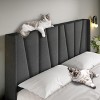 Allewie Platform Bed Frame with Geometric Wingback Headboard, Modern Upholstered Bed with Wooden Slats Support, No Box Spring Needed, Easy Assembly - 3 of 4
