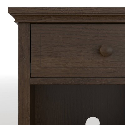 Slate Gray Universal 1-Drawer Nightstand with Open Shelf