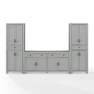 Distressed Gray Modern Farmhouse Entertainment Center with Cabinet