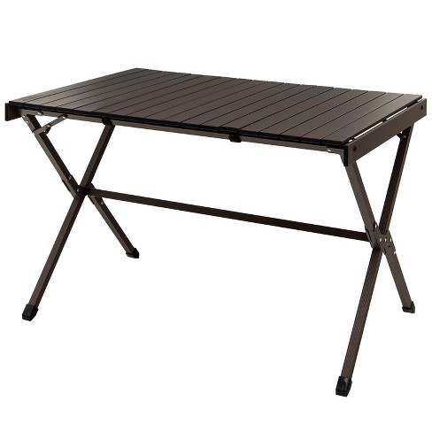 Tangkula Camping Table Roll up Aluminum Beach Table W Carry Bag