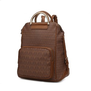 MKF Collection June Vegan Leather Travel Backpack M Logo Printed by Mia K - 1 of 4