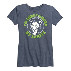 Women's - The Lion King - Scar I'm Surrounded By Idiots Short Sleeve Graphic T-Shirt - 1 of 4
