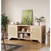 Coucheta Farmhouse TV Stand - Entertainment Center for 70" TV with Rattan Doors, Storage Cabinets & Open Shelves, Modern Media Console(Brown) - 3 of 4