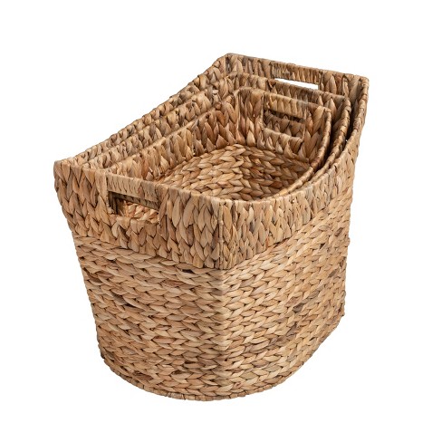 Rattan Storage Basket with Handles, Large, Brown Laundary baskets