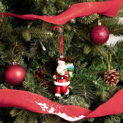 Every Day is Christmas Glass Blown Ornaments Cute Hand Made Figurines Tree Decoration, Santa's Vaccine Delivery