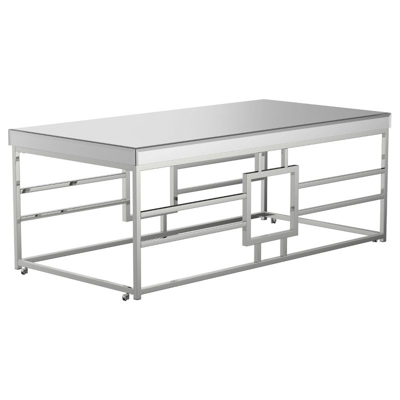Dafina Rectangular Coffee Table with Mirrored Top Chrome - Coaster, 1 of 7