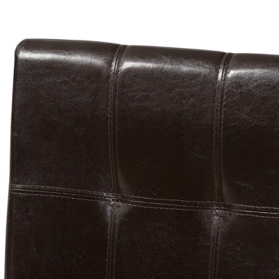 Avery Dark Brown Faux Leather Upholstered Parsons Side Chair Set