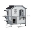 2 Story Outdoor Cat House,Weatherproof Wooden Cat Shelter with Openable Asphalt Roof Escape Door and Platforms for Feral Cats - LAOTIES - 3 of 4