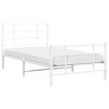 vidaXL Metal Bed Frame - Steel Single Bed with Headboard/Footboard, Slatted Base, White, Under-Bed Storage Space, Bedroom Furniture, 81.5"x41.3"x35.4" - 3 of 4