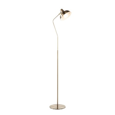 Metal Contemporary Darby Floor Lamp Black (Includes LED Light Bulb) - LumiSource
