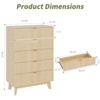 3/4/5 Fluted Drawer Dressers, Modern Closet Dressers Chest of Drawers, Wood Storage Dresser Chest of Drawers Organizer for Bedroom Living Room - 3 of 4