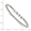 Chisel Stainless Steel Antiqued and Polished LOVE 4mm Beaded Stretch Bracelet - 3 of 4
