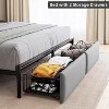 Full Size Bed Frame with RGB LED Lights, Storage Headboard & 3 Storage Drawers, Upholstered Platform Bed with USB Ports & Outlets, Noise Free - 3 of 4