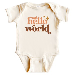 The Juniper Shop Boho Hello World Baby Short Sleeve Bodysuit - 1 of 4
