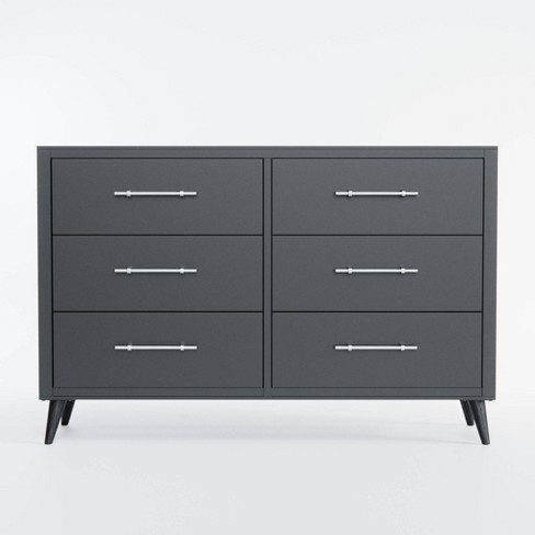 brookside emery walnut 6-drawer dresser