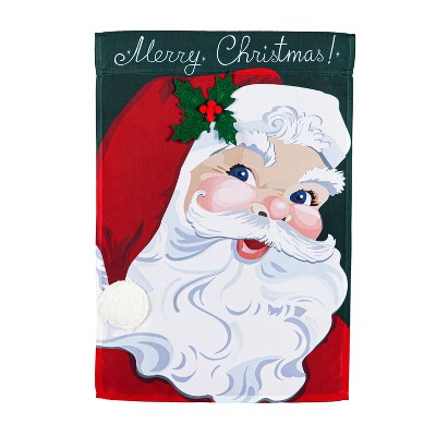 Evergreen Vintage Santa Garden Applique Flag