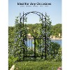 8 FT Steel Garden Arbor with Gate, Wedding Arch Trellis for Climbing Plants, Roses & Ivy, Outdoor Metal Archway for Lawn, Backyard & Garden, Black - 3 of 4
