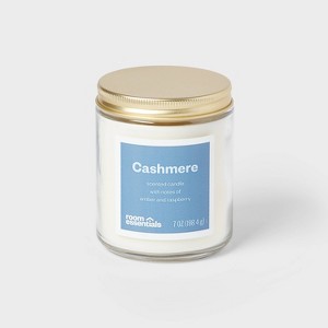 7oz Glass Jar Candle Cashmere with Lid - Room Essentials™ - 1 of 3