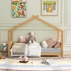 Streamdale Twin Size House Platform Bed with Headboard and Footboard, Roof Design卢篓Natural - 2 of 4