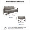 Gymojoy 3 Pieces Outdoor Patio Sofa Chair Ottoman Wicker Rattan Sofa Ottoman Set - 2 of 4