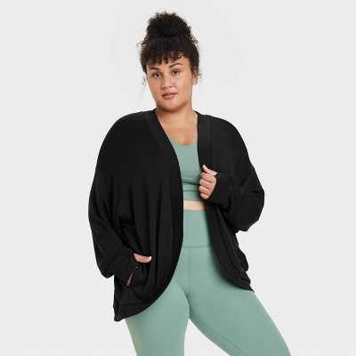 Women s French Terry Cardigan All In Motion Black Xxl Target