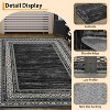 Modern Washable Area Rug, Non-Slip Stain Resistant Low Pile Carpet with Border for Living Room, Bedroom & Kitchen - 3 of 4