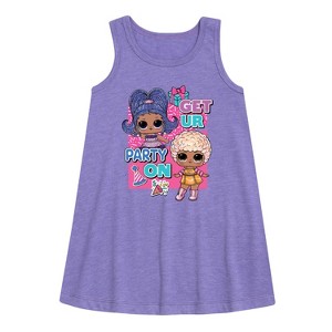 Girls' - LOL Surprise! - Get UR Party On Graphic Sleeveless Aline Dress - 1 of 2