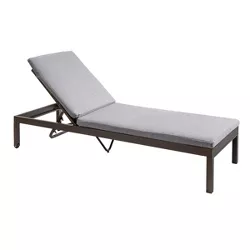 Outdoor Rattan Patio Furniture Adjustable Wicker Chaise Lounge Chair with Cushion & Wheels Black/Gray - Crestlive Products