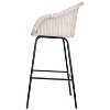 Ladd Outdoor Metal Wicker Barstool, Light Gray Faux Wicker, Set of 2 - 2 of 4