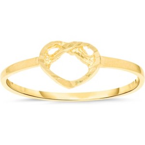 10k Yellow Gold 6.3mm Thin Infinite Heart Filigree Ring - 1 of 4