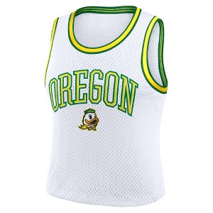 NCAA Oregon Ducks Women's White Cropped Jersey - 1 of 3