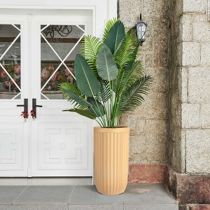 31 Inch Tall Planter Self Watering Pots Flower Pots with Water Level Monitor, Wheels, Ideal for Living Room, Bedroom Office, Patio, Porch, Garden - 1 of 4