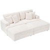Sapphtopaz Couches for Living Room 3-Seater Sofa Couch Upholstered Sofa Bed with 4 Matching Toss Pillows Sleeper Sofa for Bedroom,Apartment - 4 of 4